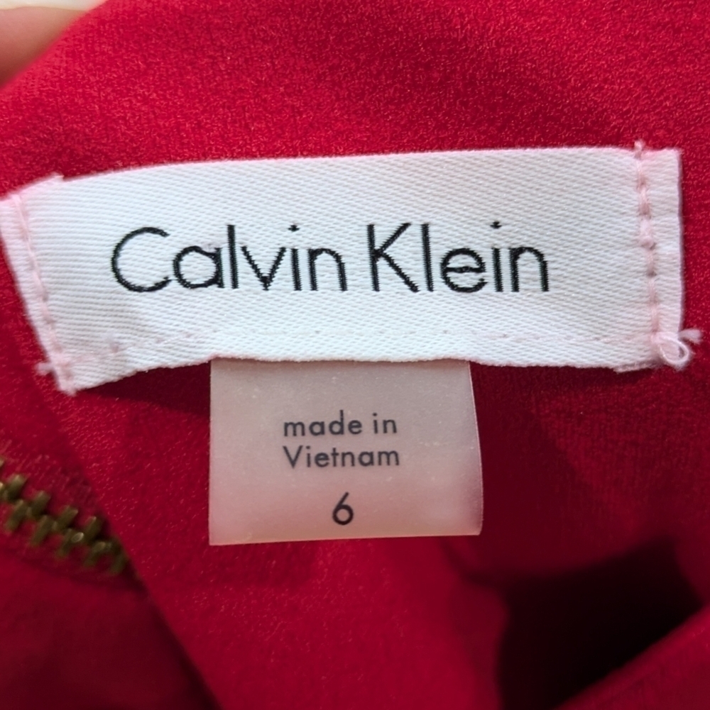 Calvin Klein red gold short sleeve cold shoulder sheath dress 6 - Picture 8 of 9